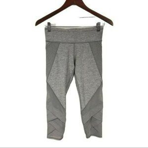 Ivivva by Lululemon for Girls Heather Grey Mesh Crop Leggings, 14